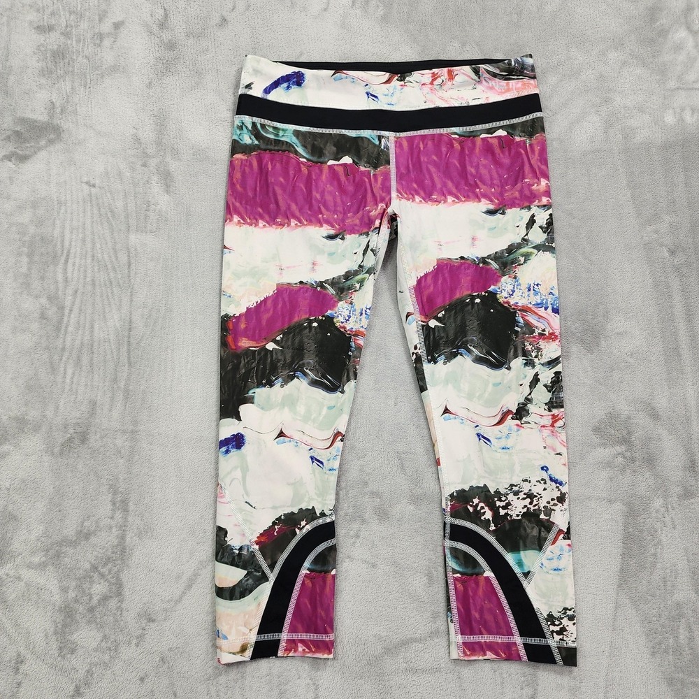 Lululemon Leggings Womens 8 Run Inspire Crop II All Luxtreme Pigment Wave Multi